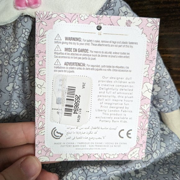 NWT Liberty of London cloth doll // Pottery Barn Kids // rag doll - Picture 4 of 5